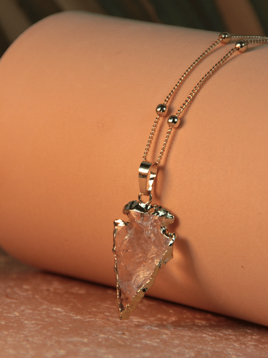 DENISA necklace - quartz flint pendant