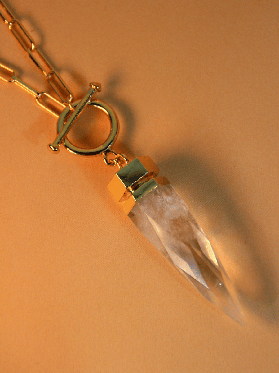 ALEJANDRA necklace - Semi-precious stone pendulum pendant