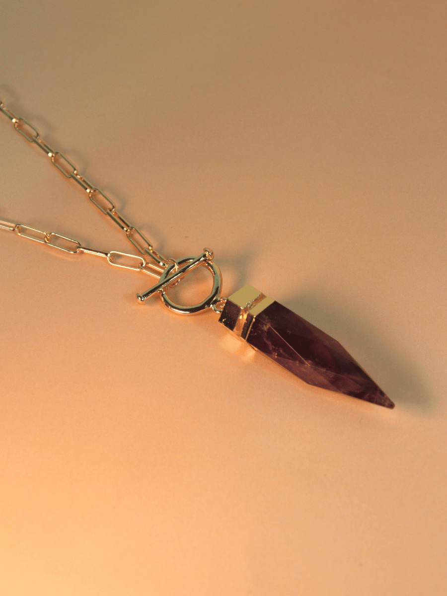 ALEJANDRA necklace - Semi-precious stone pendulum pendant