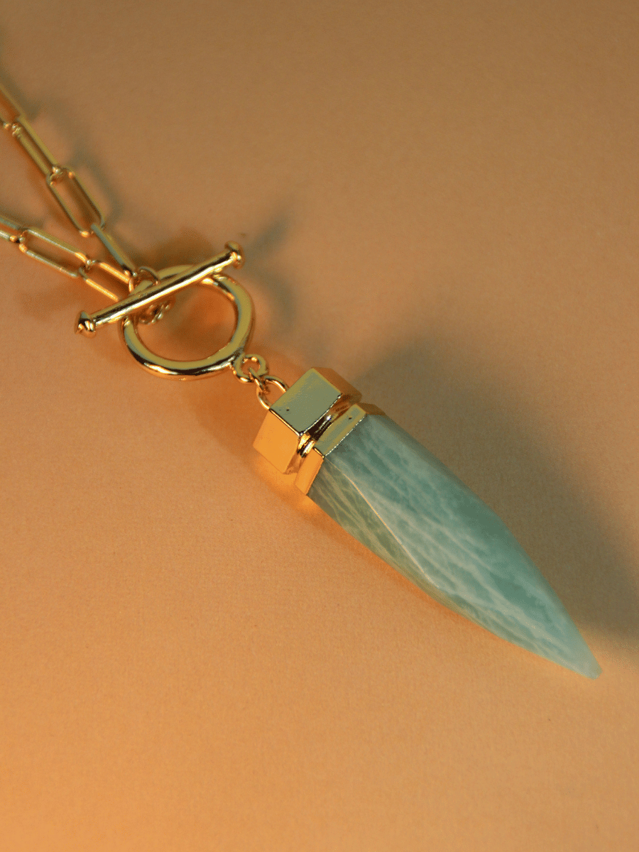 ALEJANDRA necklace - Semi-precious stone pendulum pendant