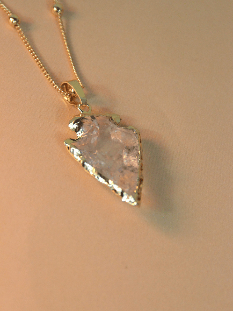 DENISA necklace - quartz flint pendant