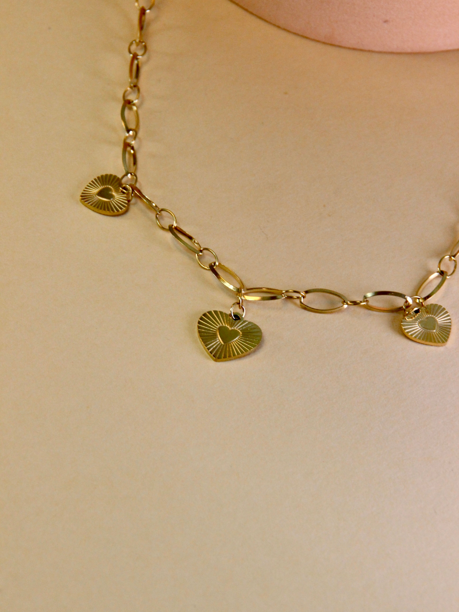 Mi Corazon necklace - boho chic heart pendants