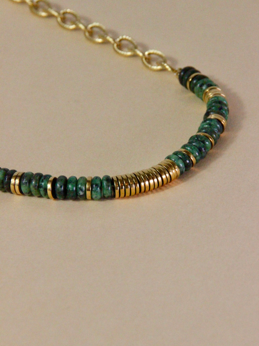 MILEY necklace - Women's necklace with semi-precious stone chains