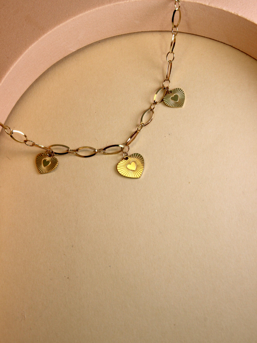 Mi Corazon necklace - boho chic heart pendants