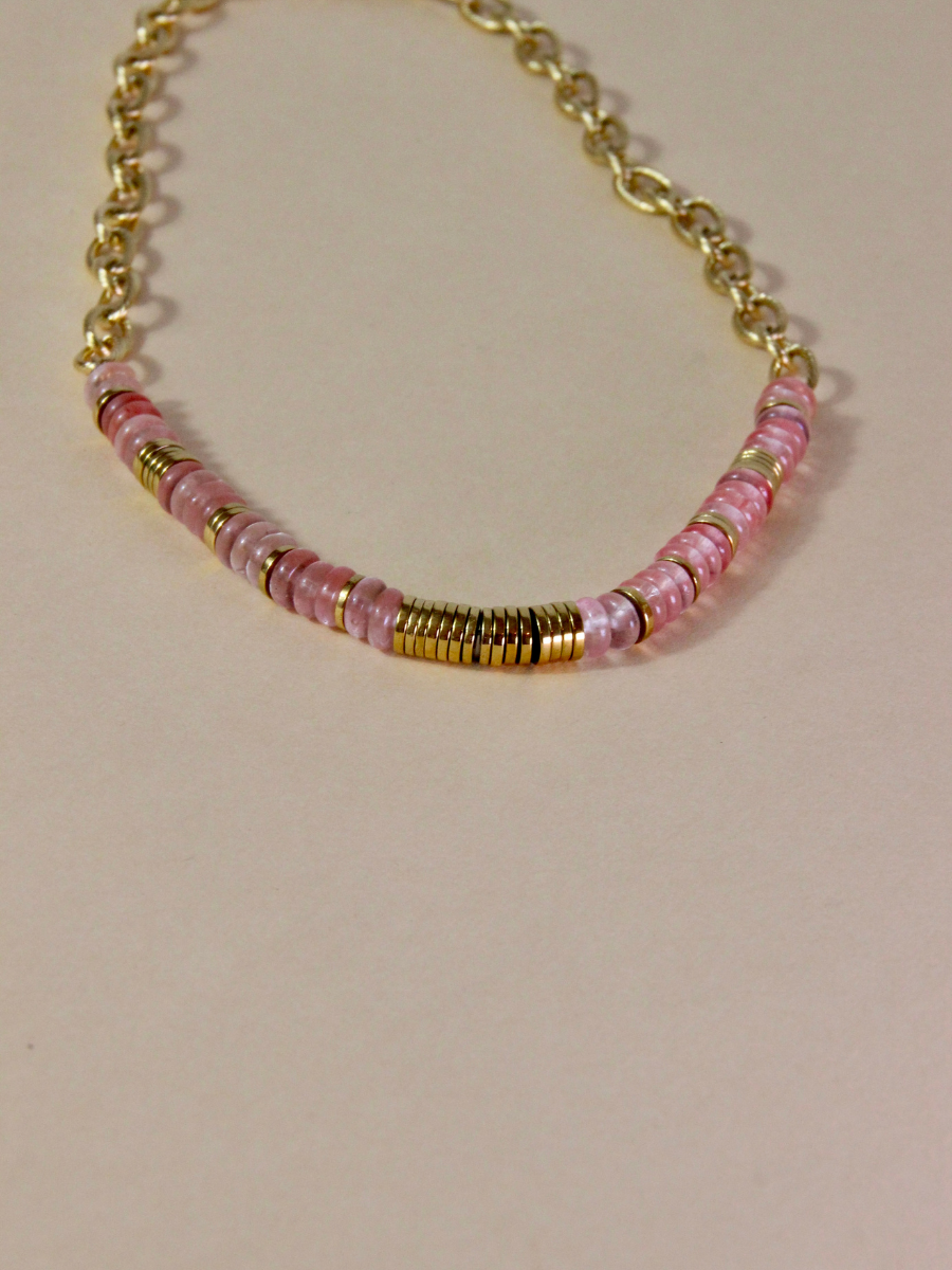 MILEY necklace - Women's necklace with semi-precious stone chains
