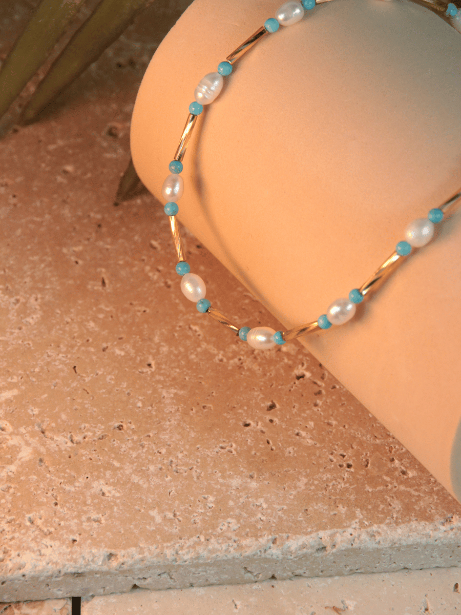 MEDUSA choker - Turquoise mother-of-pearl