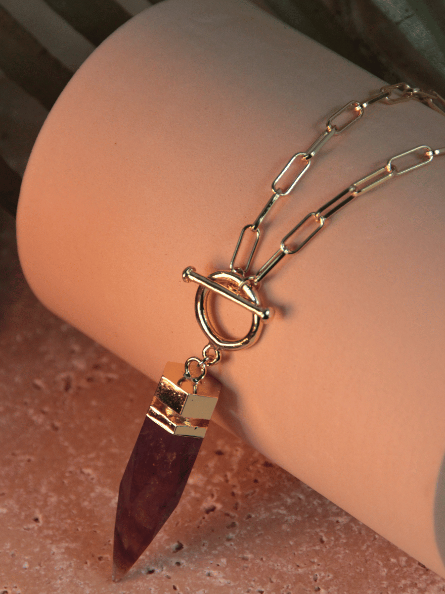 ALEJANDRA necklace - Semi-precious stone pendulum pendant