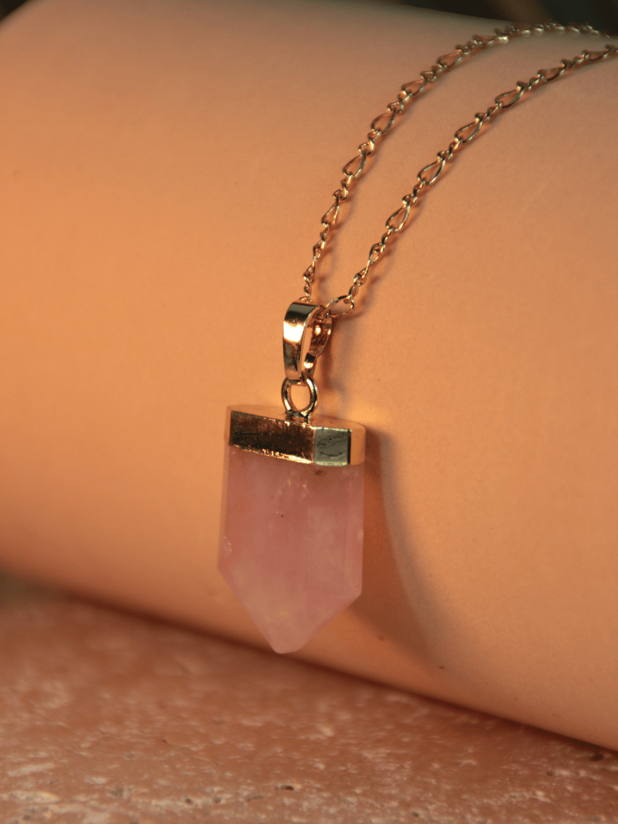 MATHILDA necklace - Natural stone shield pendant