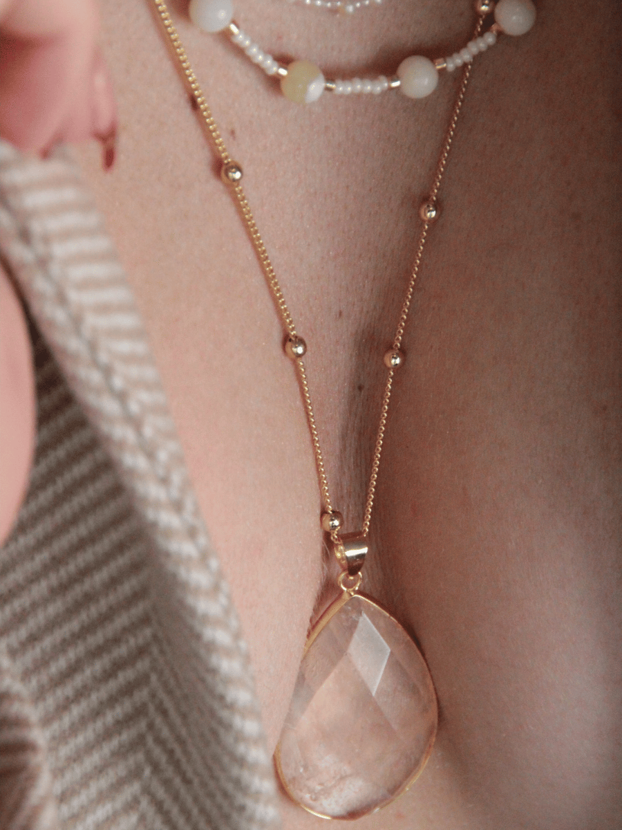 AGUSTINA Long Necklace - Water drop pendant