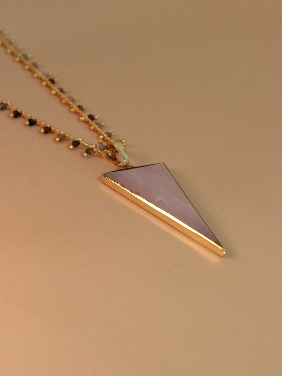 TESS necklace - Triangular natural stone pendant