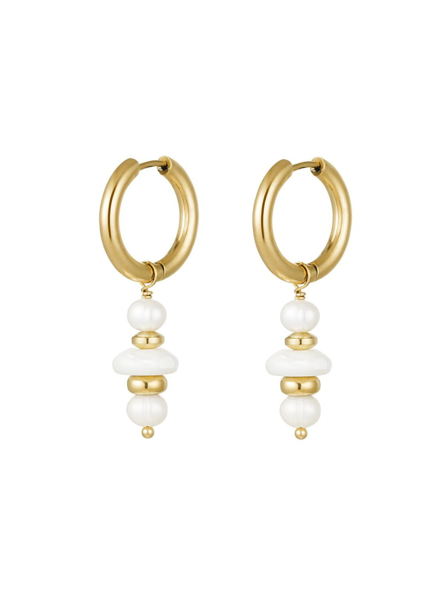 Mini Orion hoop earrings - bohemian natural stones