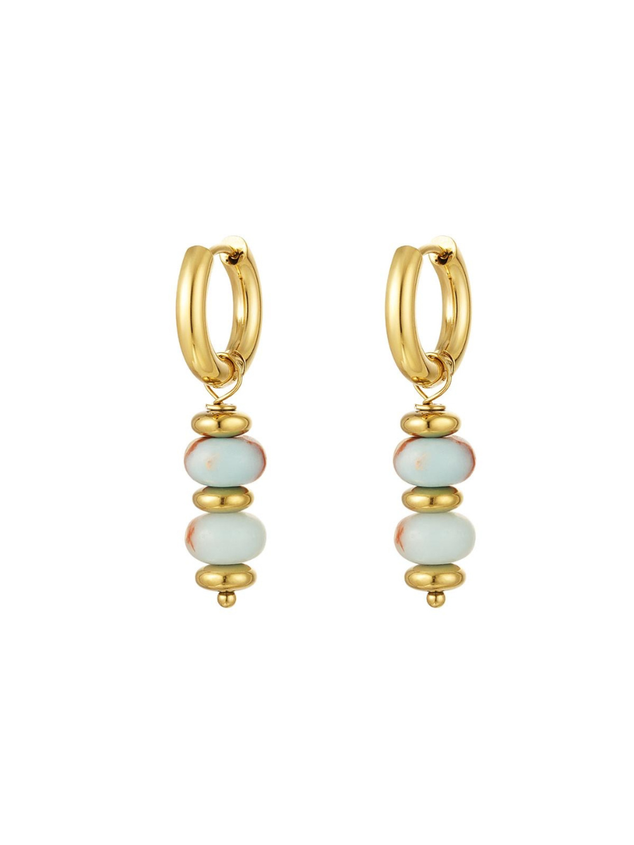 Daphné mini hoop earrings - dangling with semi-precious stone