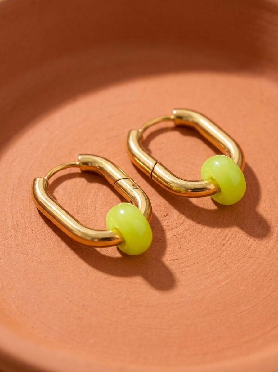 Boucles d’oreilles créoles FRENCH CARIBBEANS - forme ovale minimaliste