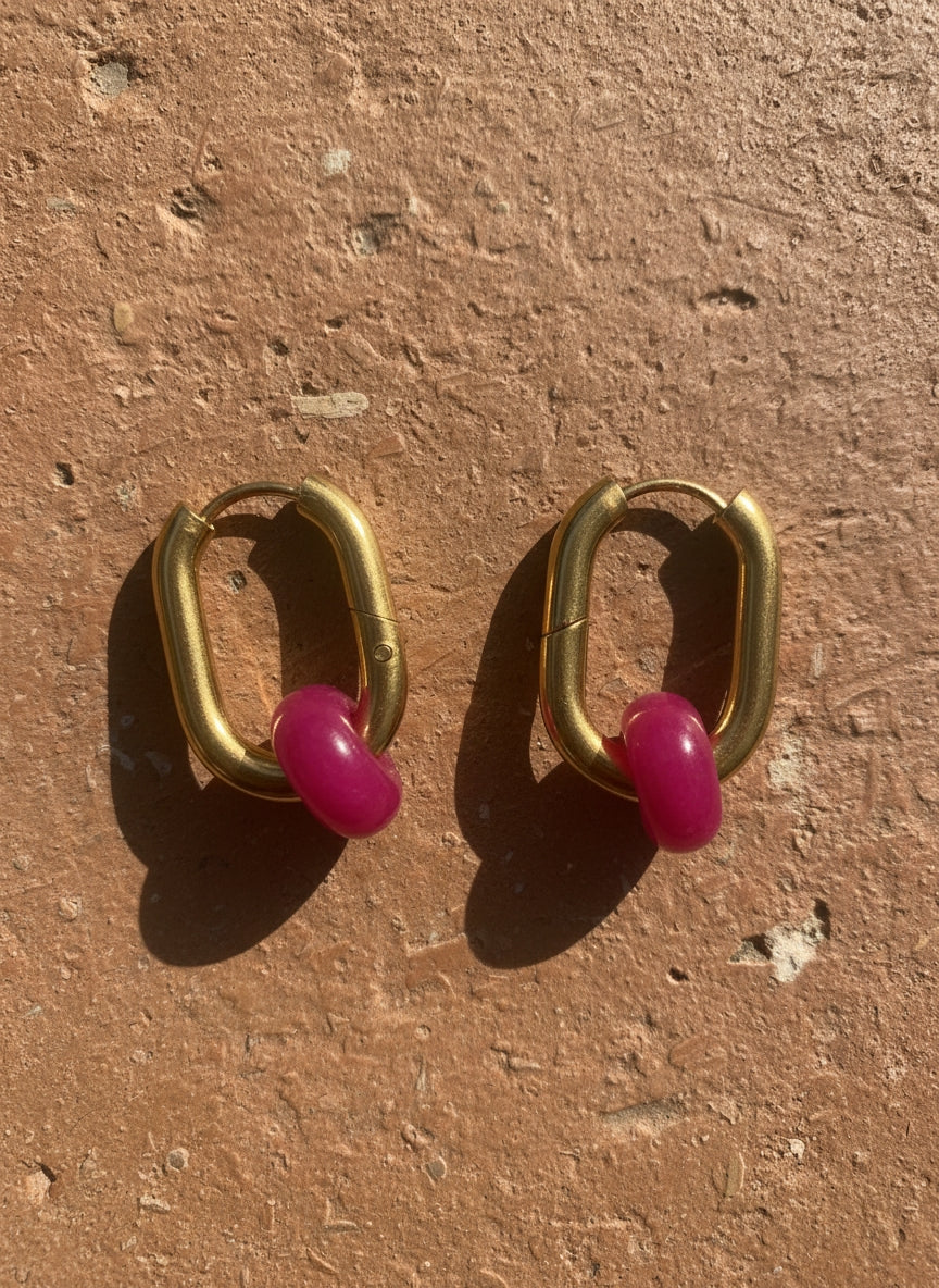 Boucles d’oreilles créoles FRENCH CARIBBEANS - forme ovale minimaliste