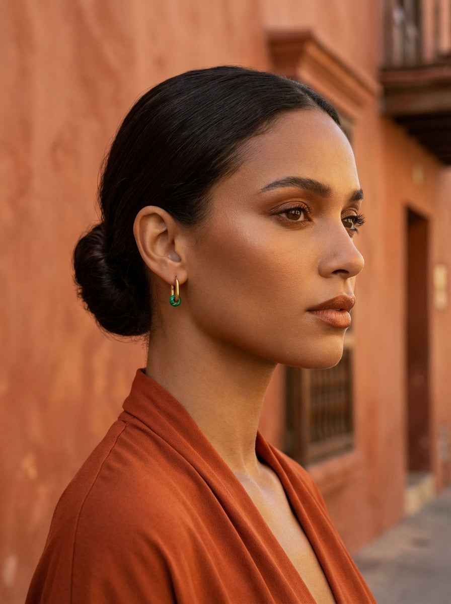 Boucles d’oreilles créoles FRENCH CARIBBEANS - forme ovale minimaliste