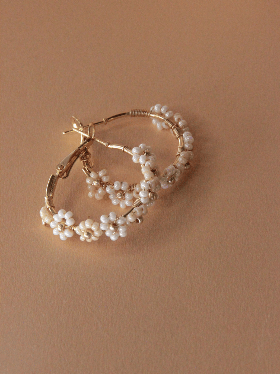 Florianne hoop earrings - Miyuki seed beads