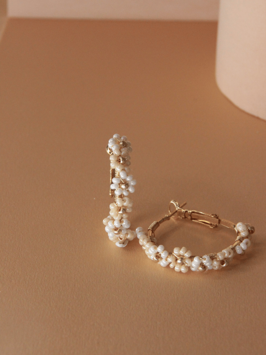 Florianne hoop earrings - Miyuki seed beads