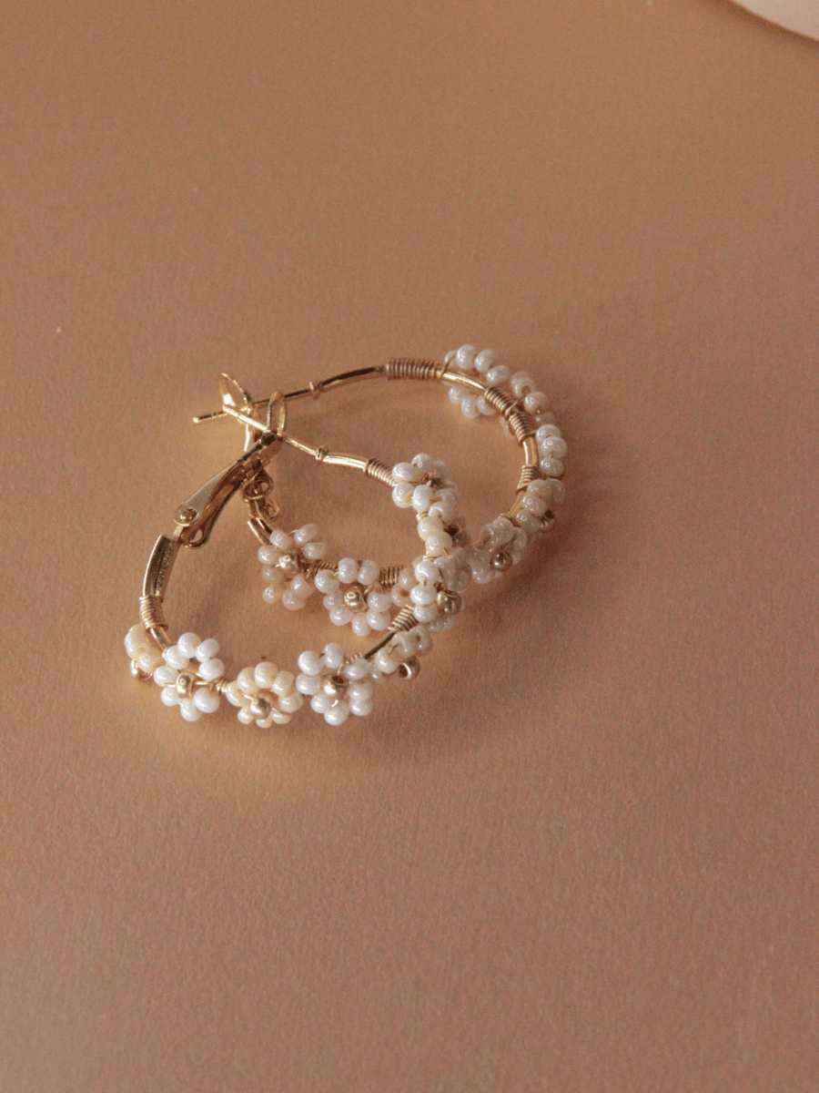 Florianne hoop earrings - Miyuki seed beads