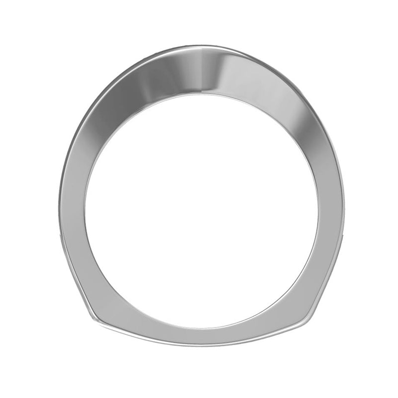 Curved Pave Moissanite Euro Half Eternity Wedding Band Ring