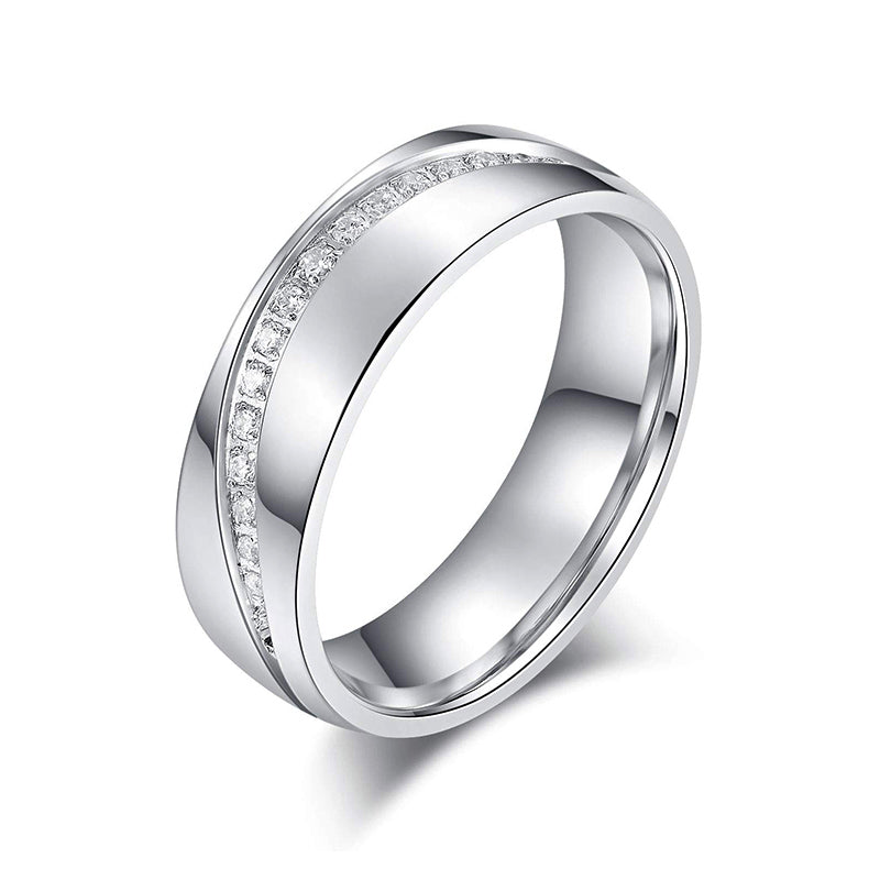 Curved Set Moissanite Eternity Channel Wedding Band Ring