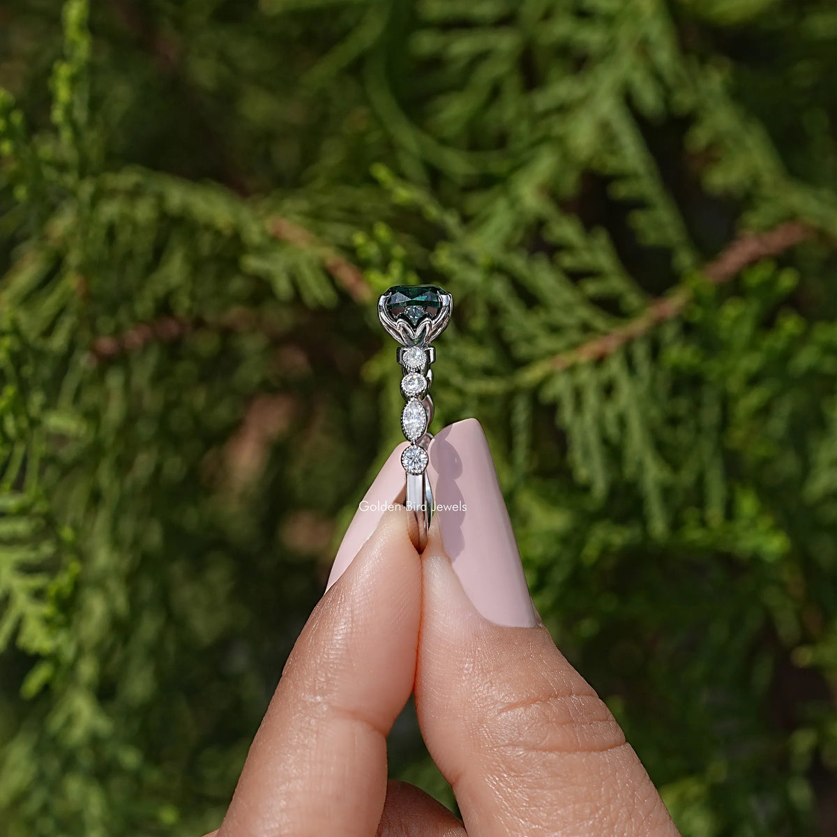Cushion Moissanite Engagement Ring