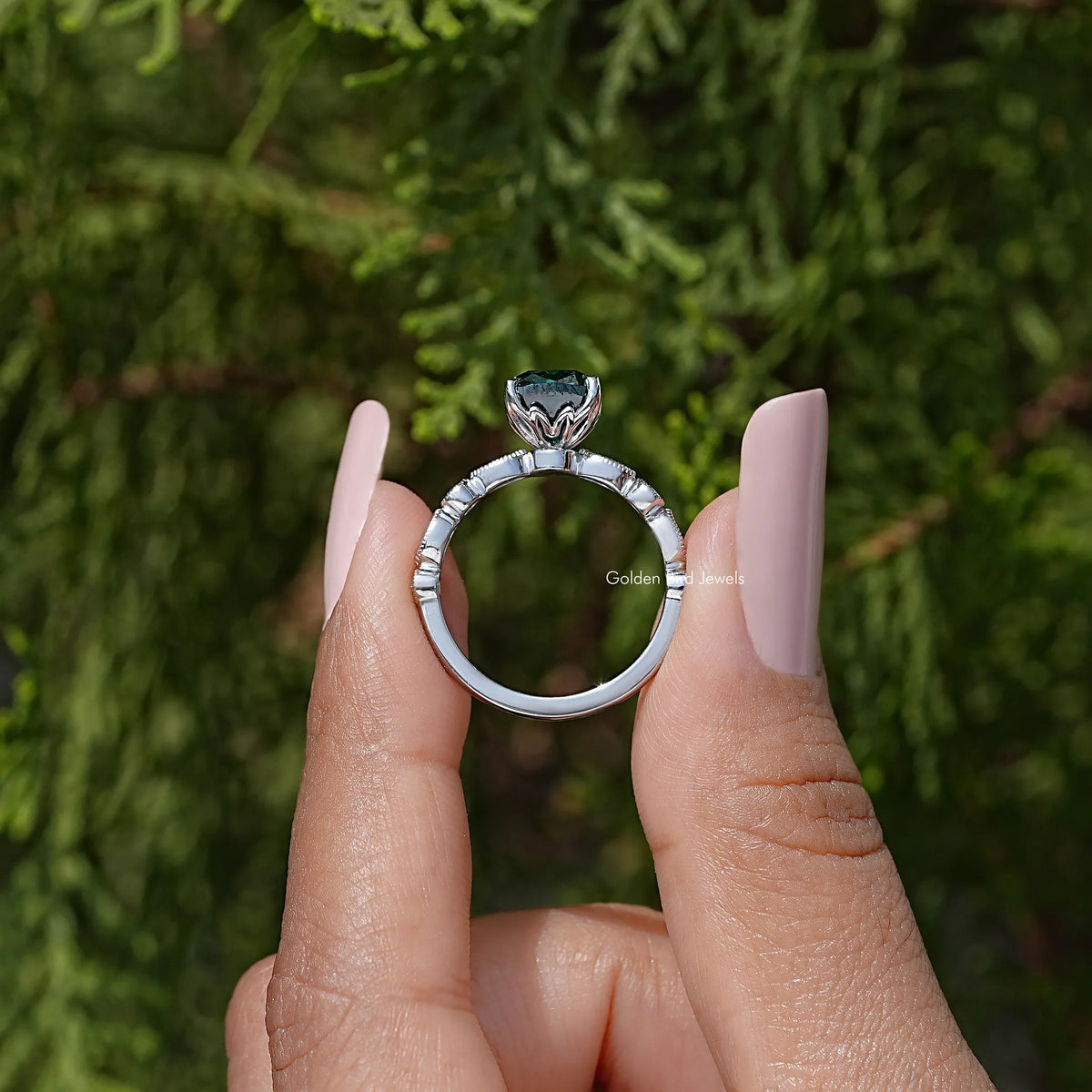 Cushion Moissanite Engagement Ring