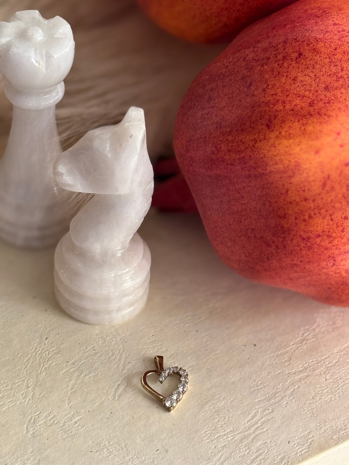 Vintage Yellow Gold & Diamond Heart Pendant