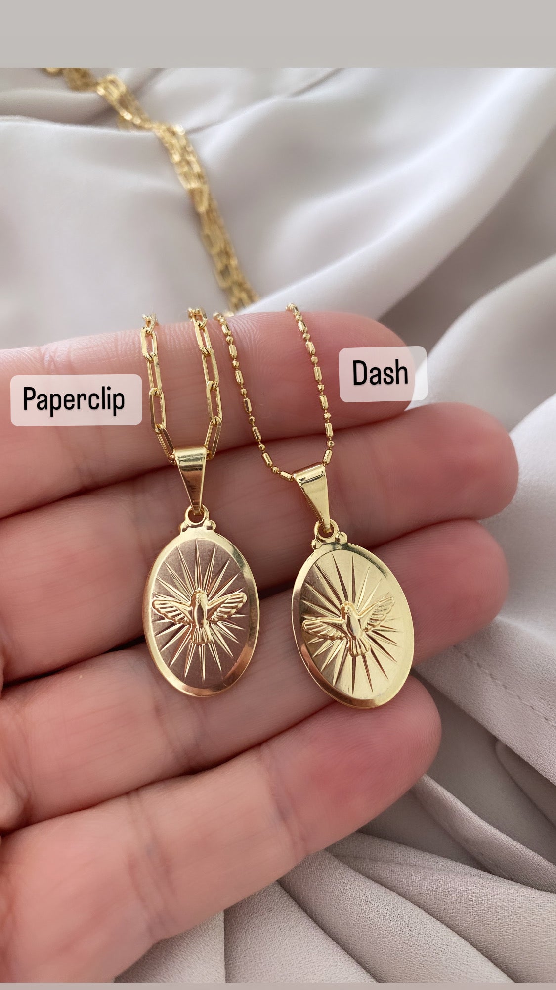 Etched Bird Necklace Gold Filled Dove Pendant Necklace Shiny Gold Oval Charm Necklace Sparrow Pendant Minimalist Jewelry Christmas Gift Idea