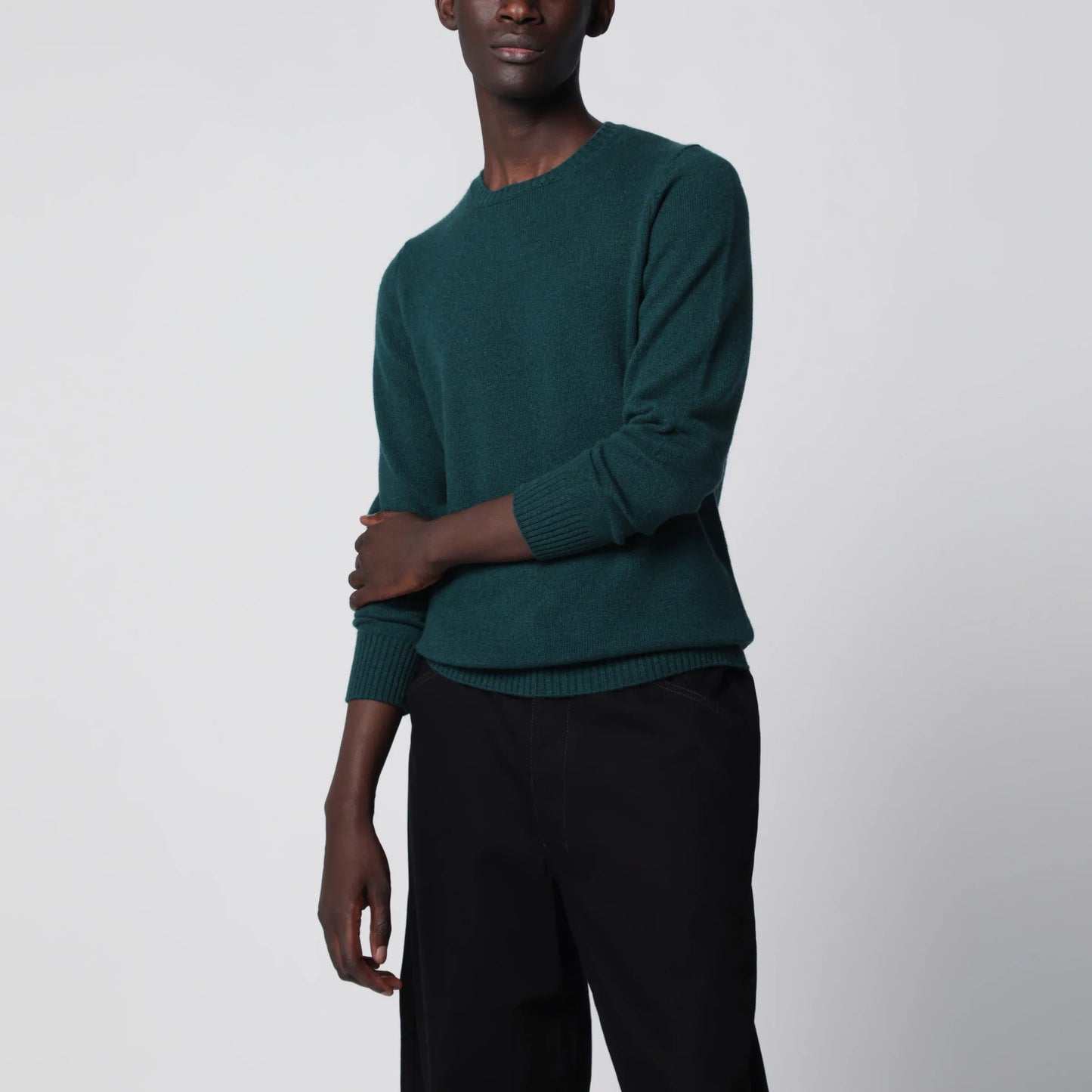 Drumohr - Dark green cashmere crew-neck sweater