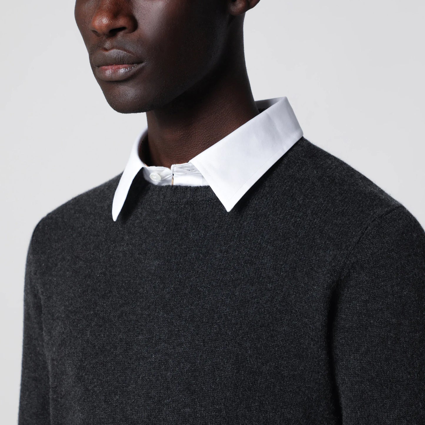 Drumohr - Dark grey cashmere crew-neck sweater