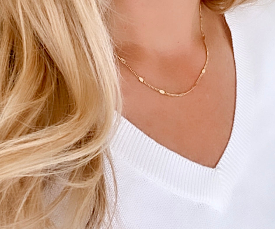 Dainty Gold Filled Celestial Chain Necklace Simple Layering Necklace Curb Chain Everyday Necklaces Christmas Gift Star Chain Necklace