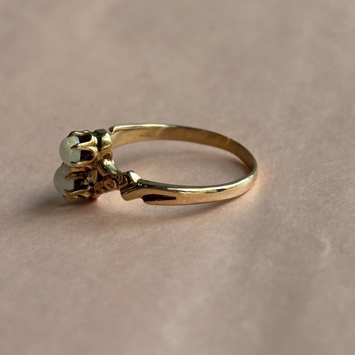 Double Opal Ring | 10K Yellow Gold | Vintage