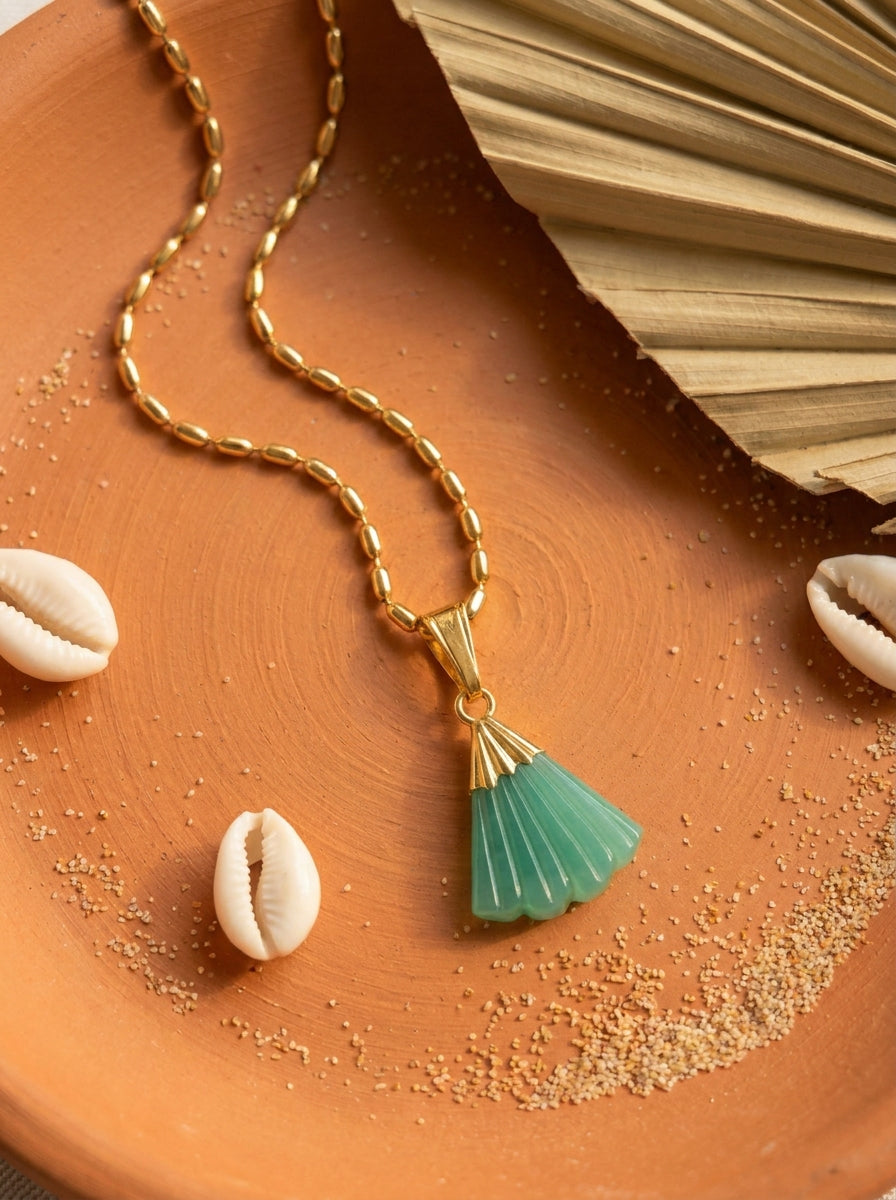 Collier CANDACE Végétal | pierre naturelle sculptée - Univers Végétal