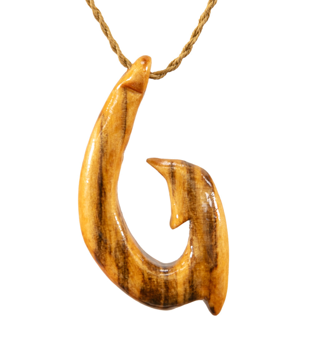 Waimanalo Pinewood Ulua Hook Pendant