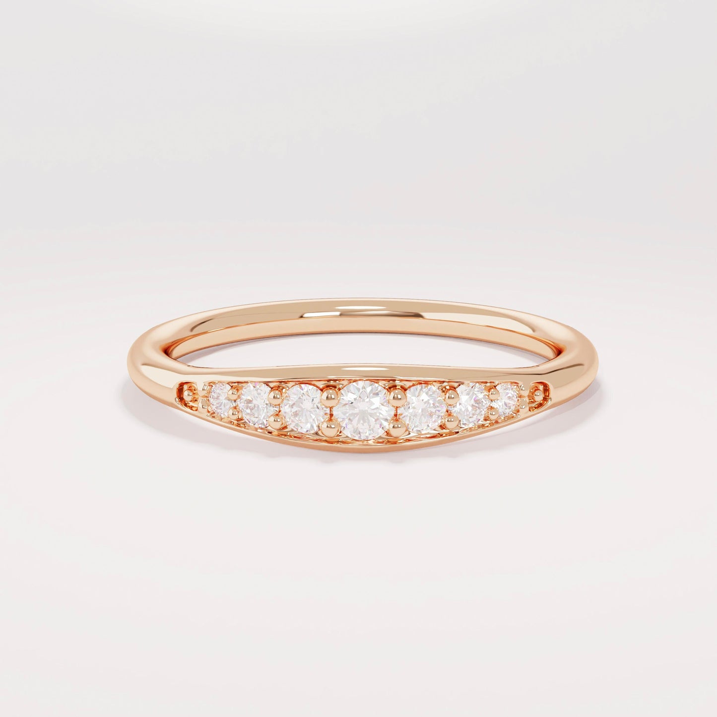 Diamond Wedding Ring 14k Solid Gold - Thin Dainty Band for Women, Perfect Promise Ring Gift for Mom, Wife & Ladies
