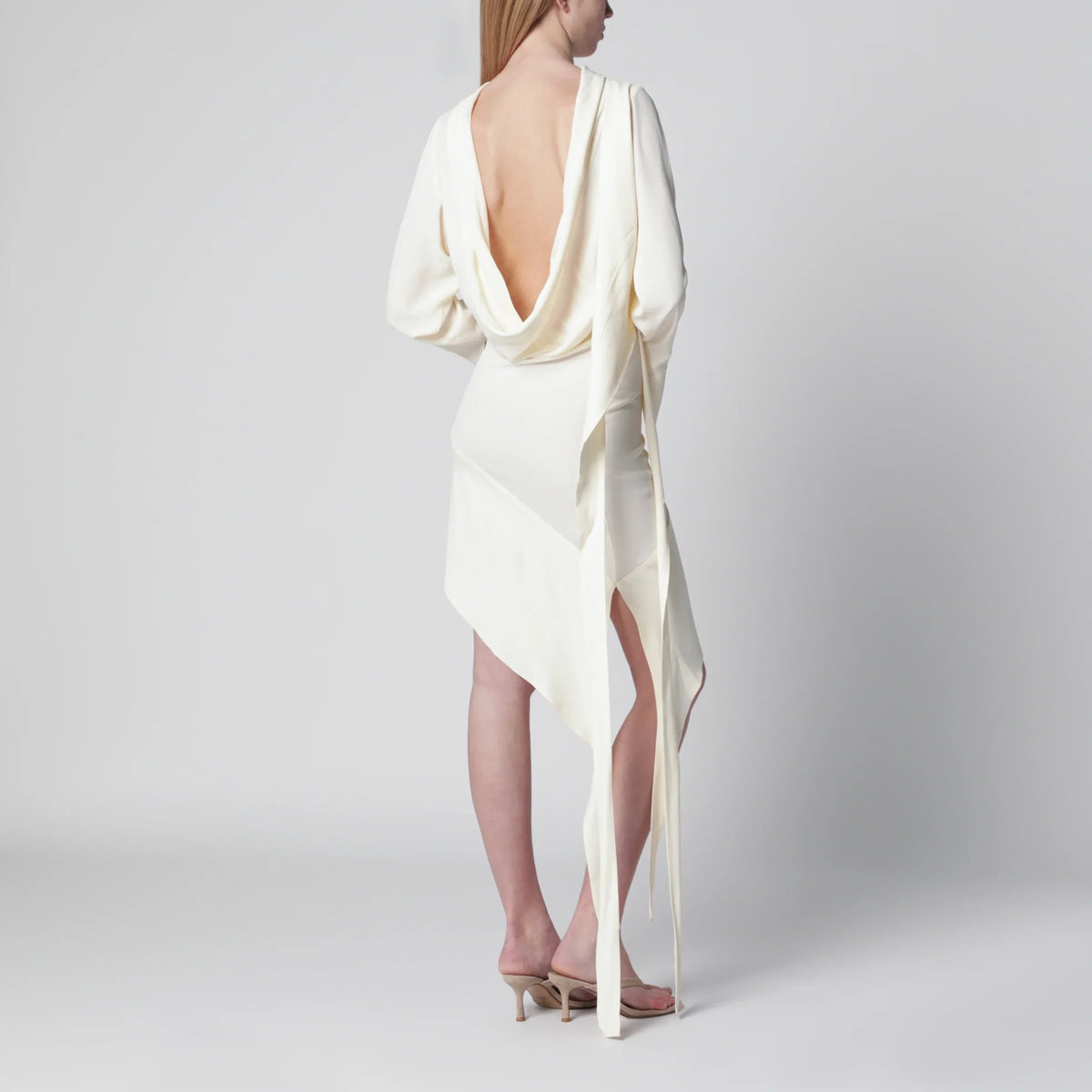 Francesco Murano - White asymmetric silk-blend dress