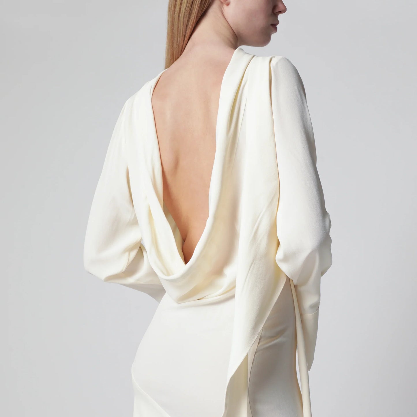 Francesco Murano - White asymmetric silk-blend dress