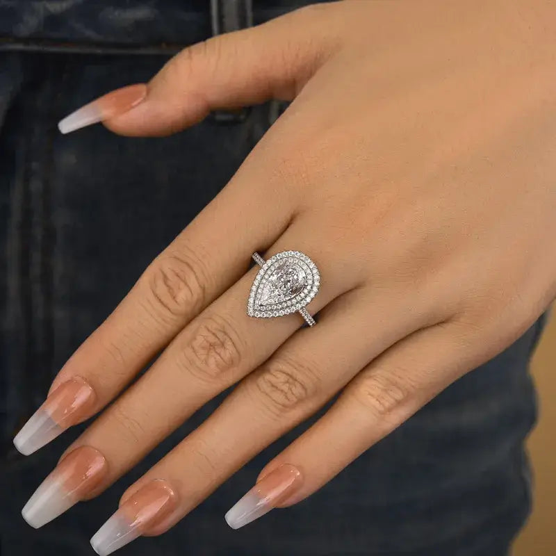 Dazzling Pear Cut 2.5ct Sterling Silver Engagement Ring