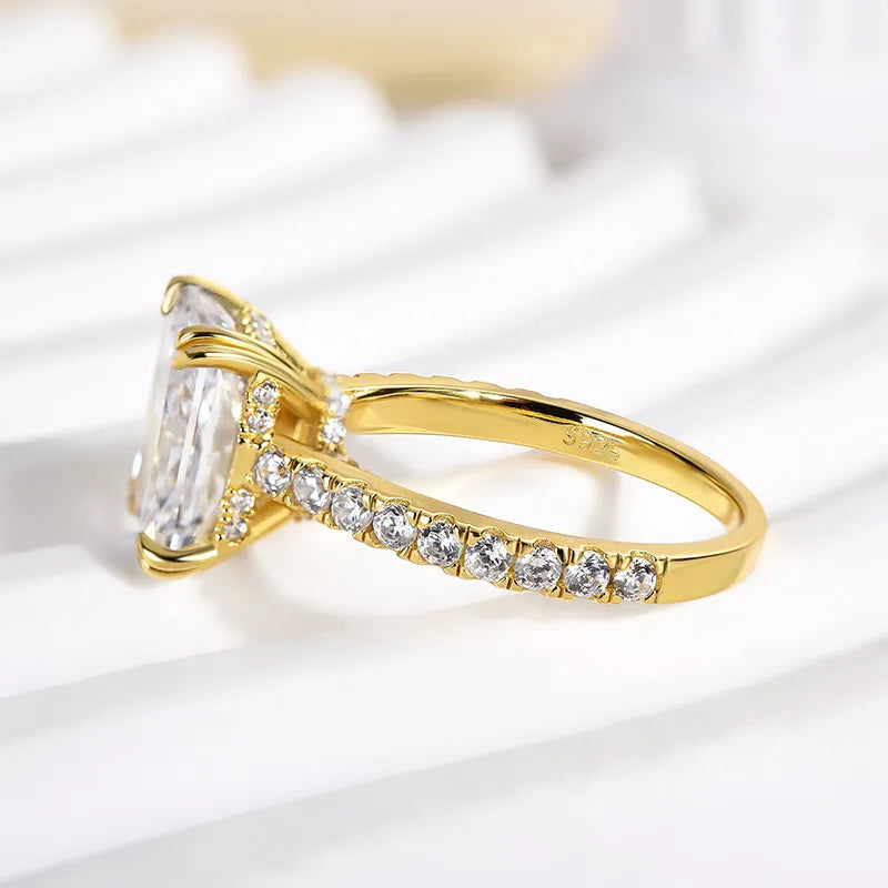 Enchanting Radiant Cut 3.5ct Hidden Halo Engagement Ring In Sterling Silver