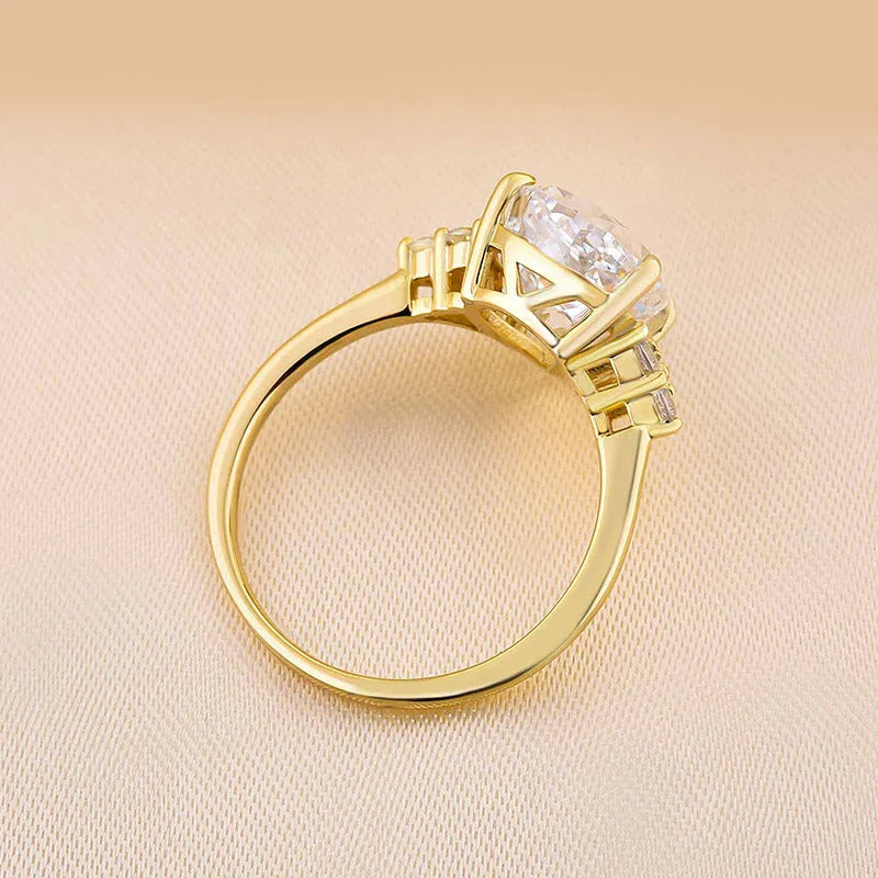 Stunning Pear Cut 3.0ct Side Stone Engagement Ring In Sterling Silver