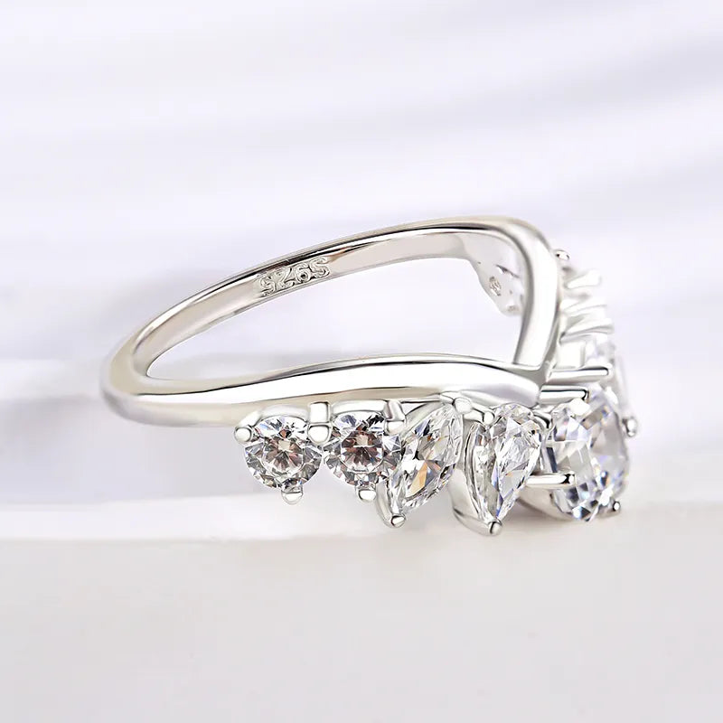 Fashionable 925 Sterling Silver Asscher Cut Wedding Ring