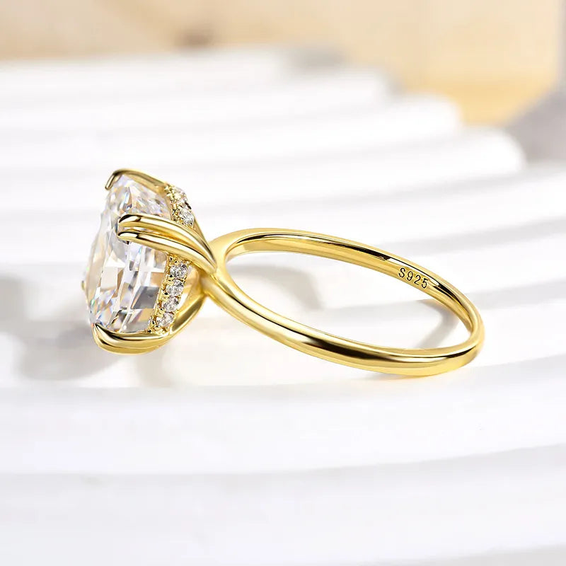 Gorgeous Cushion Cut 4.0ct Hidden Halo Engagement Ring In Sterling Silver