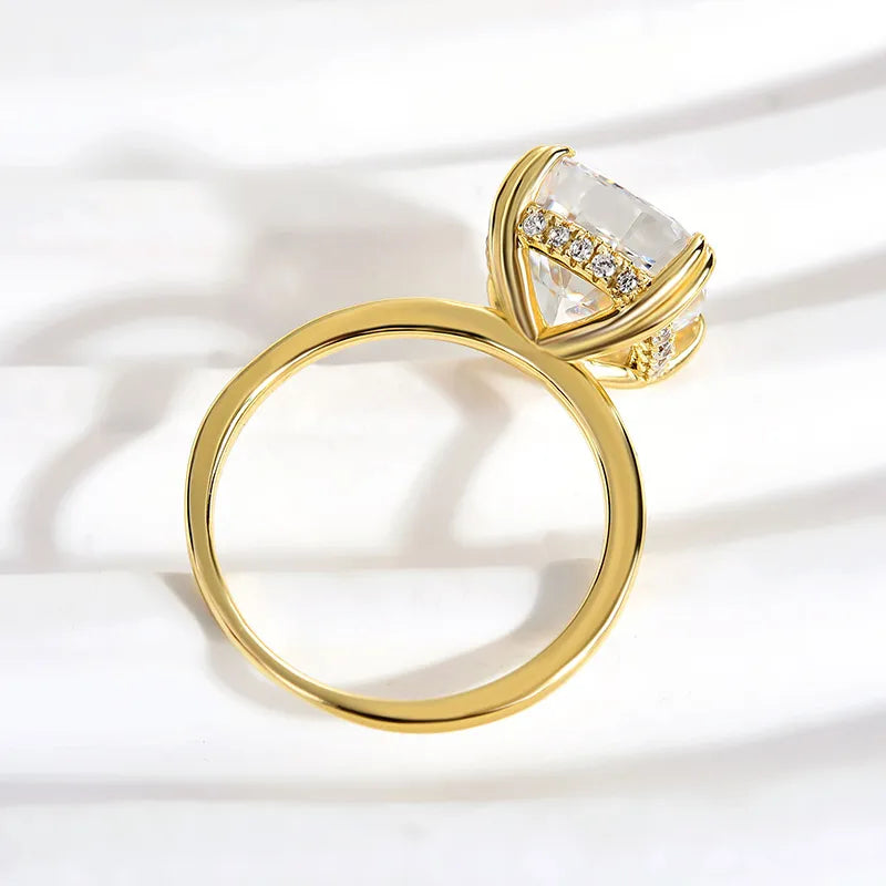 Gorgeous Cushion Cut 4.0ct Hidden Halo Engagement Ring In Sterling Silver