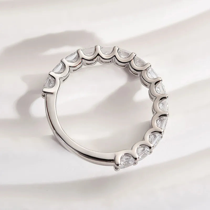 Sublime 925 Sterling Silver Radiant Cut Wedding Ring