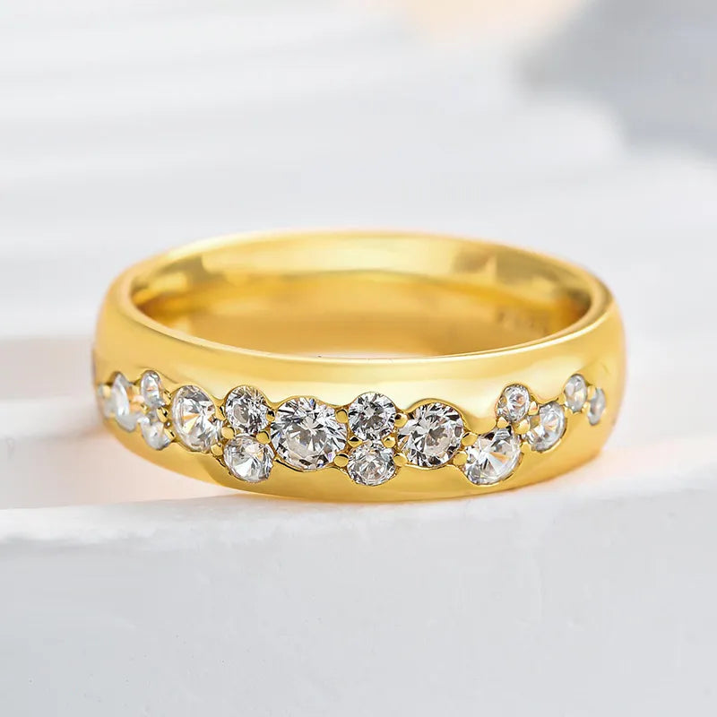 Artful 925 Sterling Silver Round Cut Wedding Ring