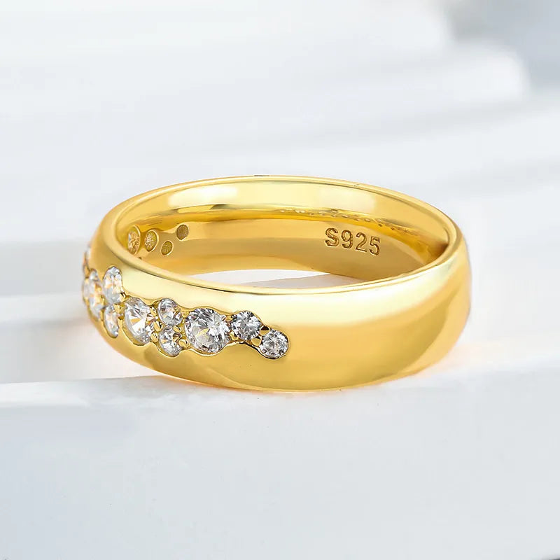 Artful 925 Sterling Silver Round Cut Wedding Ring