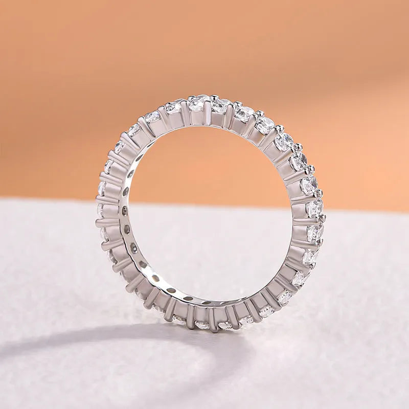 Brilliant 925 Sterling Silver Oval Cut Wedding Ring