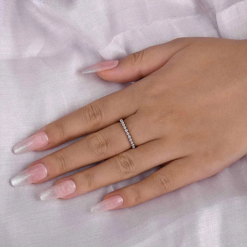 925 Sterling Silver Round Cut Eternity Band