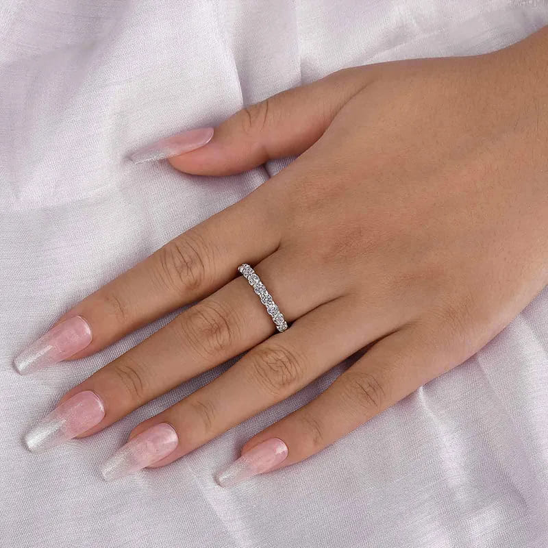 925 Sterling Silver Classic Eternity Band with Round Cut