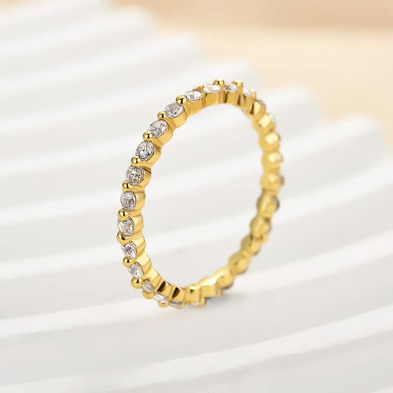 925 Sterling Silver Round Cut Eternity Band